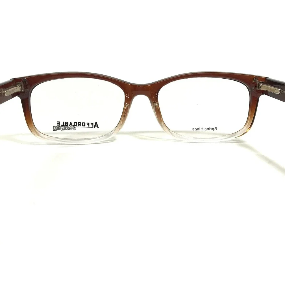 Affordable Designs Eyeglasses Frames FINN BROWN Clear Fade Square 56-18-150